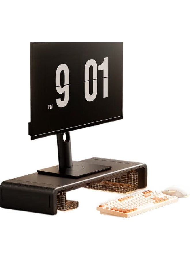 llano حامل شاشة لانو، حامل لابتوب، رف تخزين متعدد الوظائف، حامل شاشة كمبيوتر مكتبي مع قاعدة درج، منظم تخزين لوحة المفاتيح - Image 2