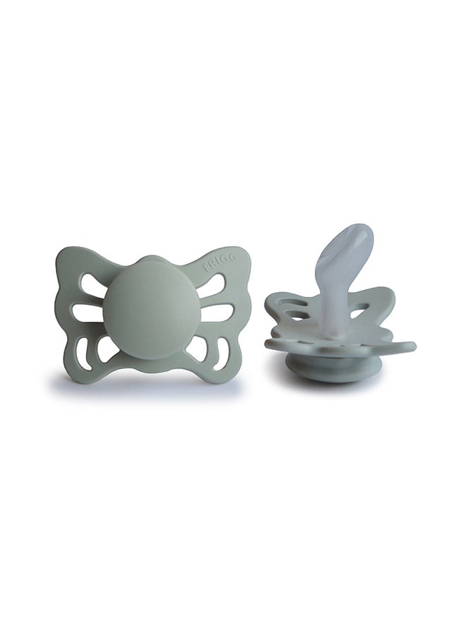 FRIGG Butterfly Anatomical Silicone Baby Pacifier 0-6M 1-Pack Sage - Size 1 - Image 3