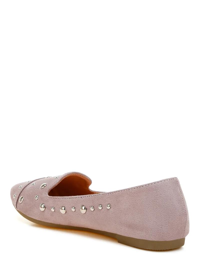 London Rag Stud Emebllished Ballet Flats in Lilac