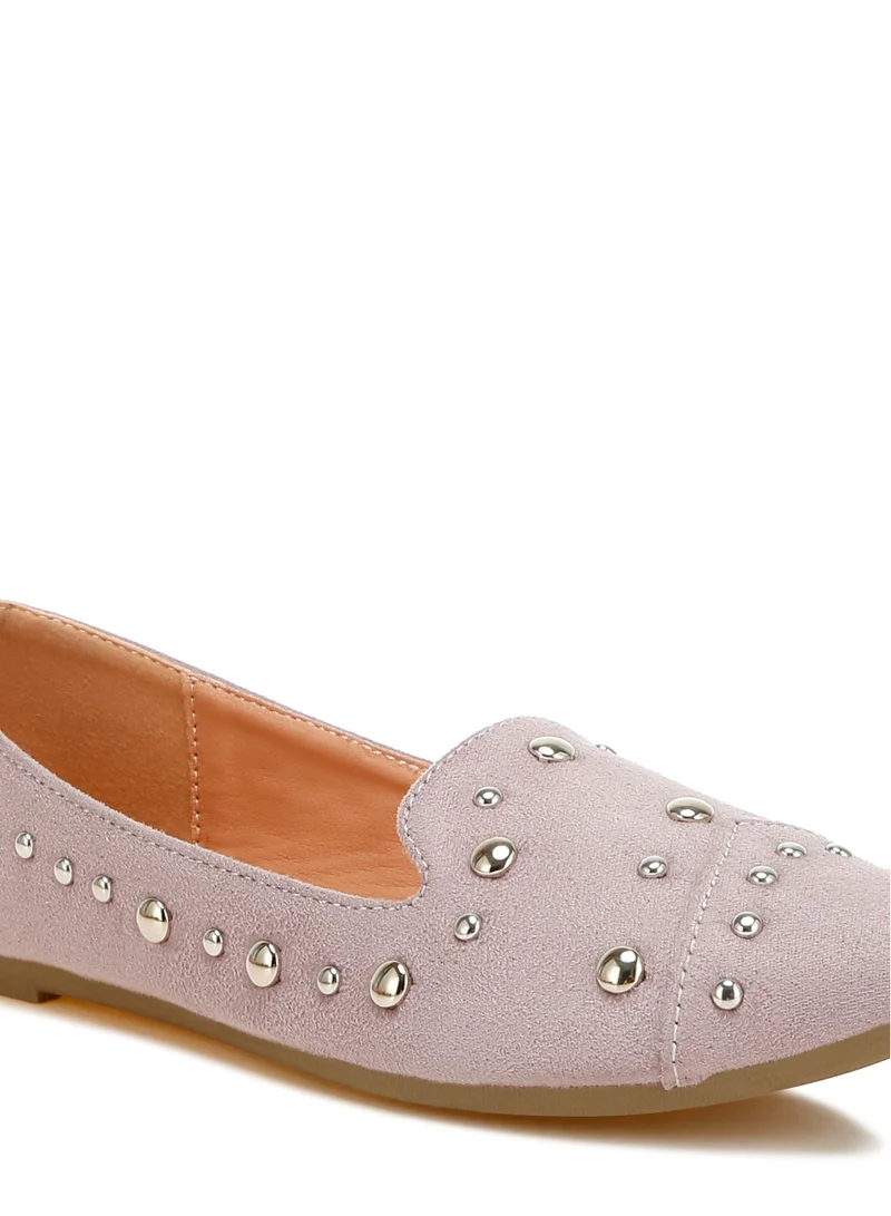 London Rag Stud Emebllished Ballet Flats in Lilac