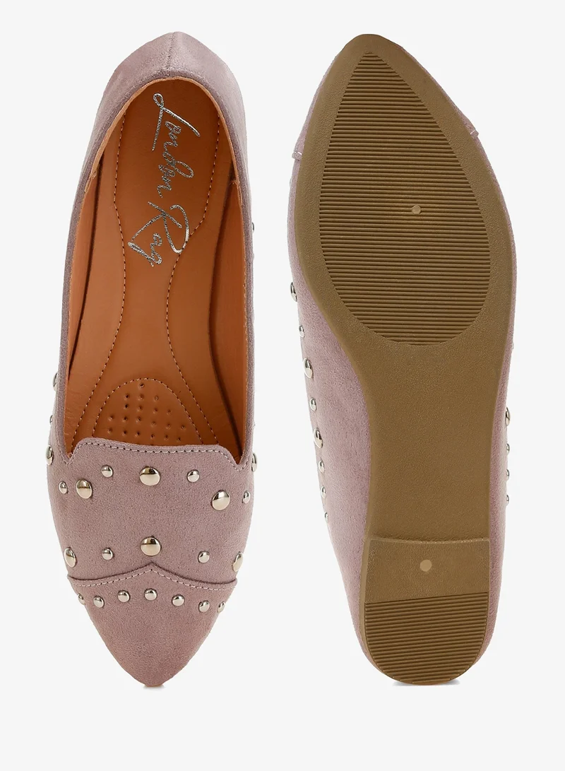 London Rag Lilac Stud Emebllished Ballet Flats in Lilac for Women | Best Price UAE