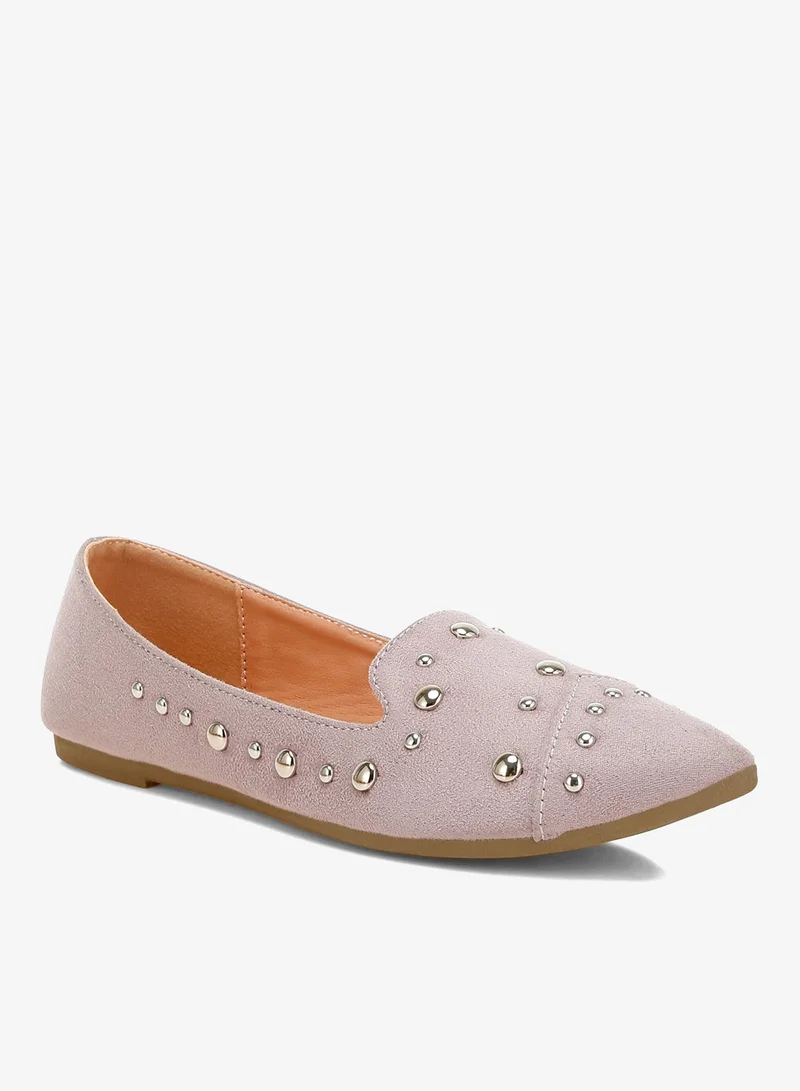 London Rag Lilac Stud Emebllished Ballet Flats in Lilac for Women | Best Price UAE