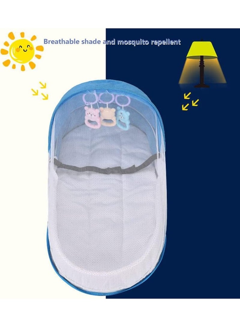 Infant Travel Bed with Mosquito Net and Awning,Portable Baby Cot Changing Bag Foldable Baby Cot with Mosquito Net Cuddly Nest Baby Cot - Image 5
