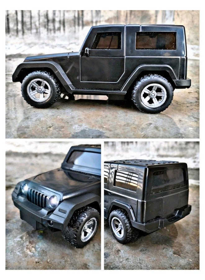 RUHANI Remote Control Thar with Led Lights and Song/USB Rechargable Vehicle Toy Car for Kids (Black Colour) - Image 4