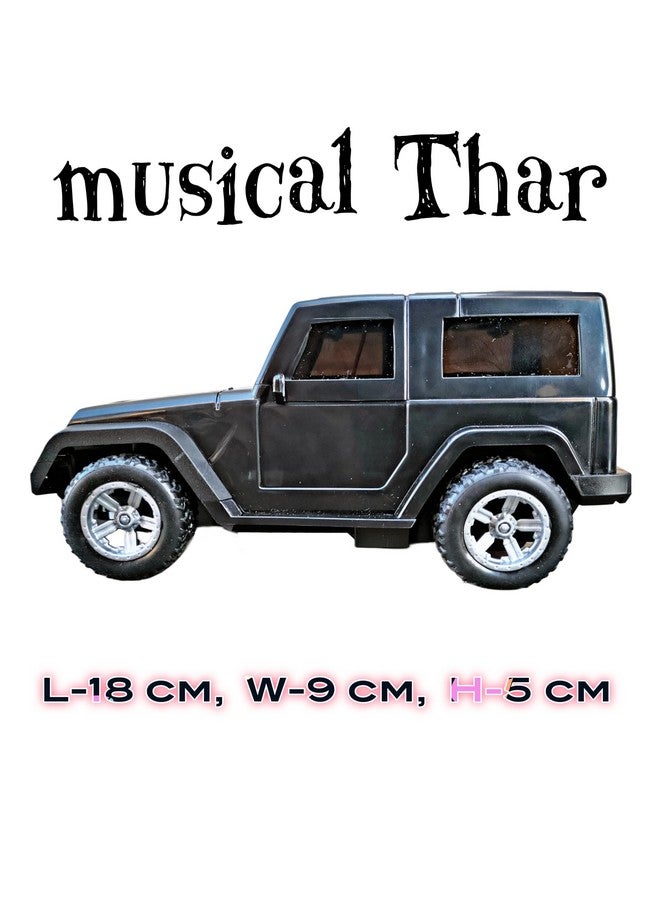 RUHANI Remote Control Thar with Led Lights and Song/USB Rechargable Vehicle Toy Car for Kids (Black Colour) - Image 3