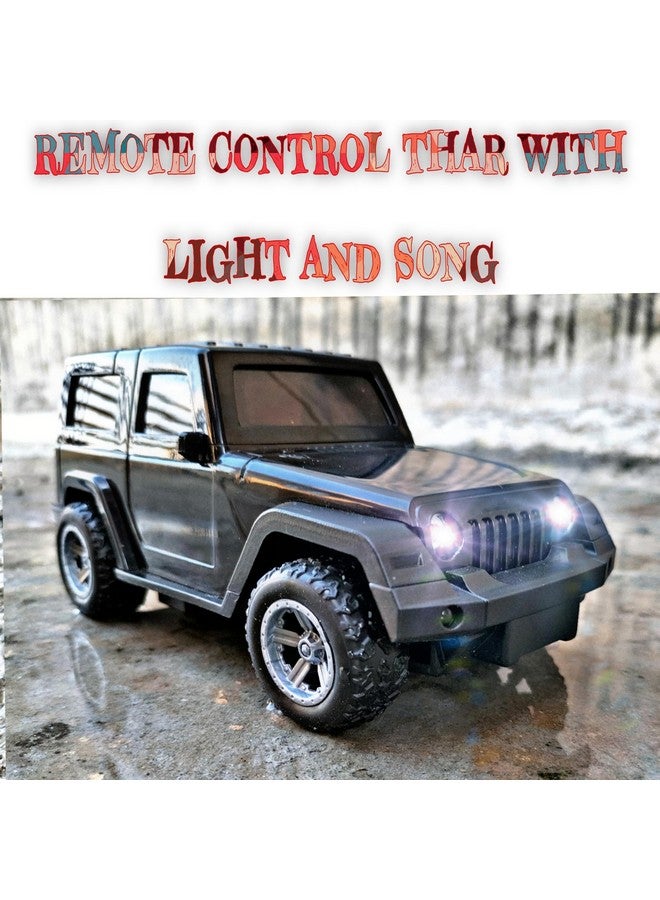 RUHANI Remote Control Thar with Led Lights and Song/USB Rechargable Vehicle Toy Car for Kids (Black Colour) - Image 2
