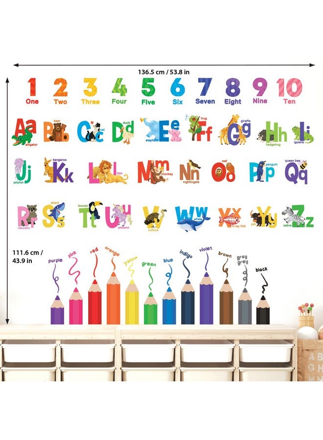 Decowall Sg3-2316 Alphabet Numbers And Colouring Pencils Wall Stickers Decals Classroom Kids Playroom Art Play Room Rainbow Abc Decorations Toddler Color Child Preschool Living Baby Girl Baby Boy - Image 5