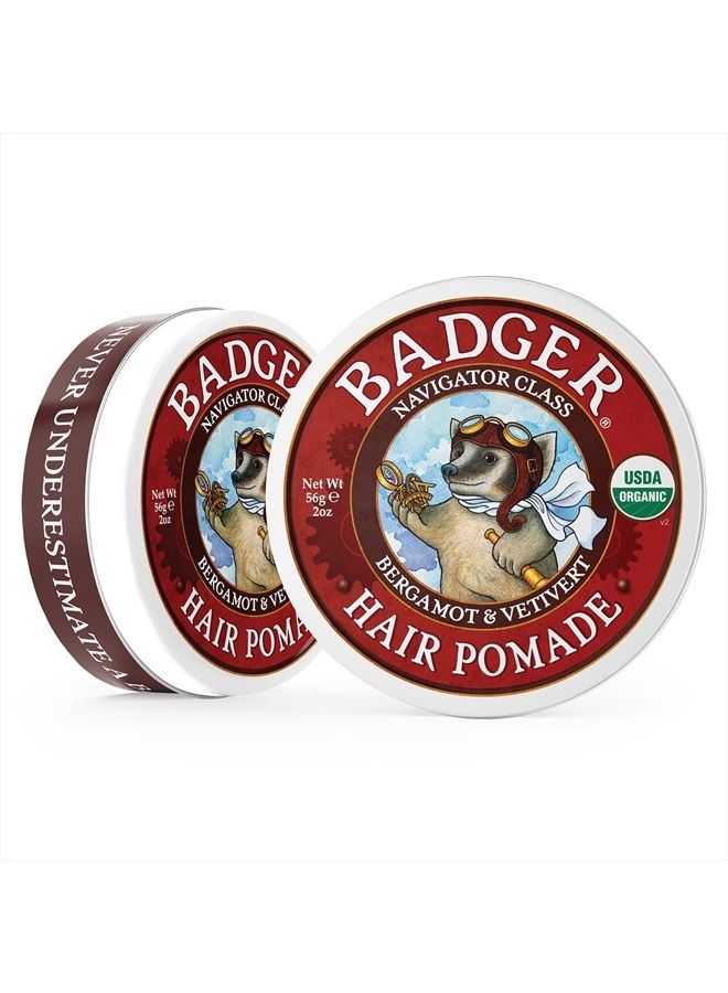 Badger مستحضر تصفيف الشعر، عضوي معتمد، مستحضر تصفيف شعر بتمسك متوسط مع لمعان رائع، زيوت أساسية، مستحضر شعر للرجال، 2 أونصة - Image 3