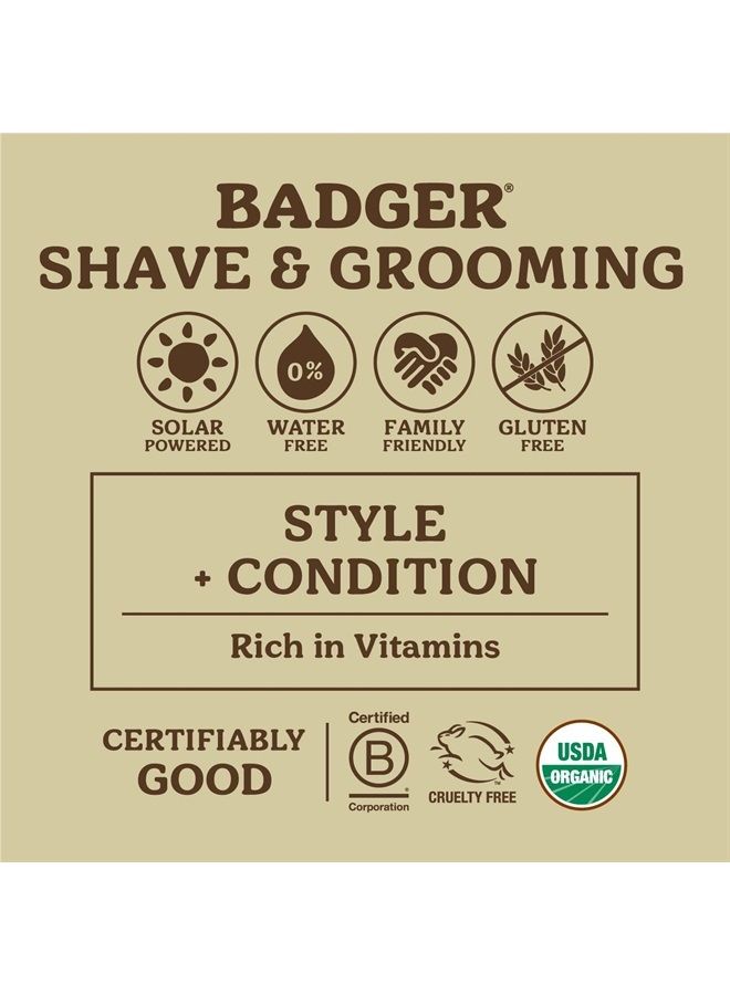 Badger مستحضر تصفيف الشعر، عضوي معتمد، مستحضر تصفيف شعر بتمسك متوسط مع لمعان رائع، زيوت أساسية، مستحضر شعر للرجال، 2 أونصة - Image 4