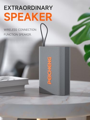PEICHENG Speaker Portable Wireless Bluetooth Speakers Waterproof Loud Stereo Sound with RGB Lights TWS Paire Long Playtime for HomePartyOutdoor Electronic Gadgets 1PCS Gray - Image 3