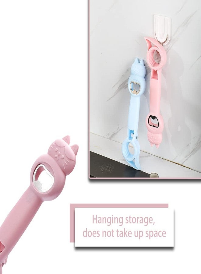 فتاحة علب 4 في 1، فتاحة علب معدنية، فتاحة زجاجات على شكل قطة كرتونية لمجموعة متنوعة من زجاجات البيرة والمشروبات والعلب المعدنية - Image 4