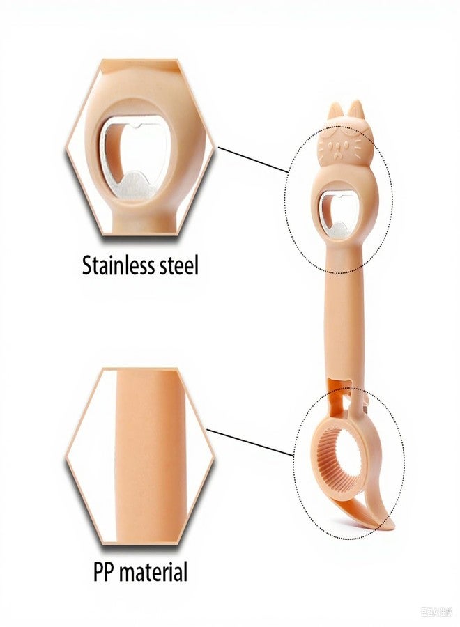 فتاحة علب 4 في 1، فتاحة علب معدنية، فتاحة زجاجات على شكل قطة كرتونية لمجموعة متنوعة من زجاجات البيرة والمشروبات والعلب المعدنية - Image 3