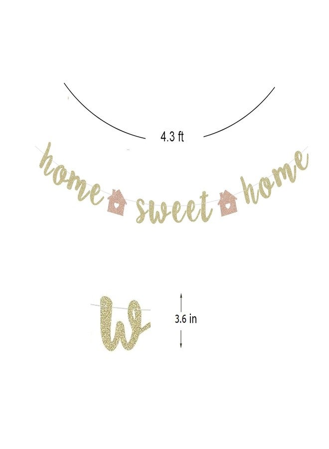Giuffi Home Sweet Home Banner Welcome Home Bunting for Homecoming Day Housewarming Party Garland Supplies Decoration - Gold - Image 3