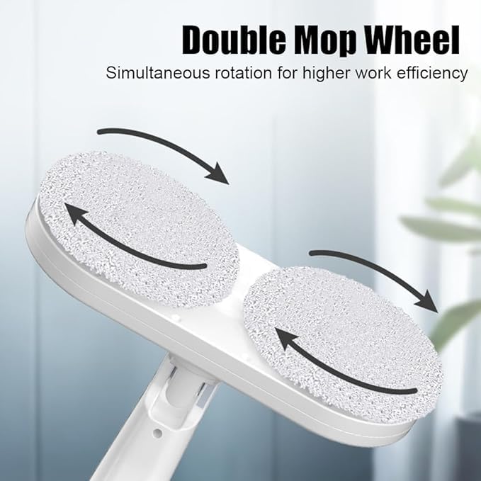 Ignito IGNITO Cordless Electric Mop 60 Mins Powerful 90 Degree DualMotor Low Noise Electric Spin Mop with Transparent Water Tank for Tile Hardwood Marble USB Charging Handheld  - Image 4