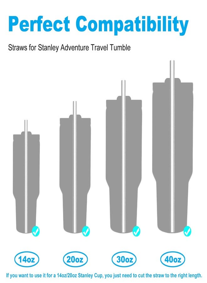 Ajedrmy 6 Pack Replacement Straw for Stanley Adventure Quencher 40 oz 30 oz Cup Tumbler, Reusable Straws for Stanley 40 oz & Simple Modern Tumbler with Handle, with Cleaning Brush for Stanley Cup Accessories - Image 3