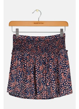 Pepe Jeans Kids Girl Floral Print Skirts, Navy Blue Combo  - Image 2