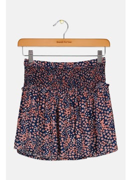 Pepe Jeans Kids Girl Floral Print Skirts, Navy Blue Combo  - Image 1