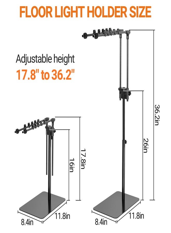 Oiibo Reptile Dual Lamp Stand, Floor Light Holder with Adjustable Heigh Bracket Metal Support for Reptile & Amphibian Terrarium Tank Vivarium Cage - Image 3