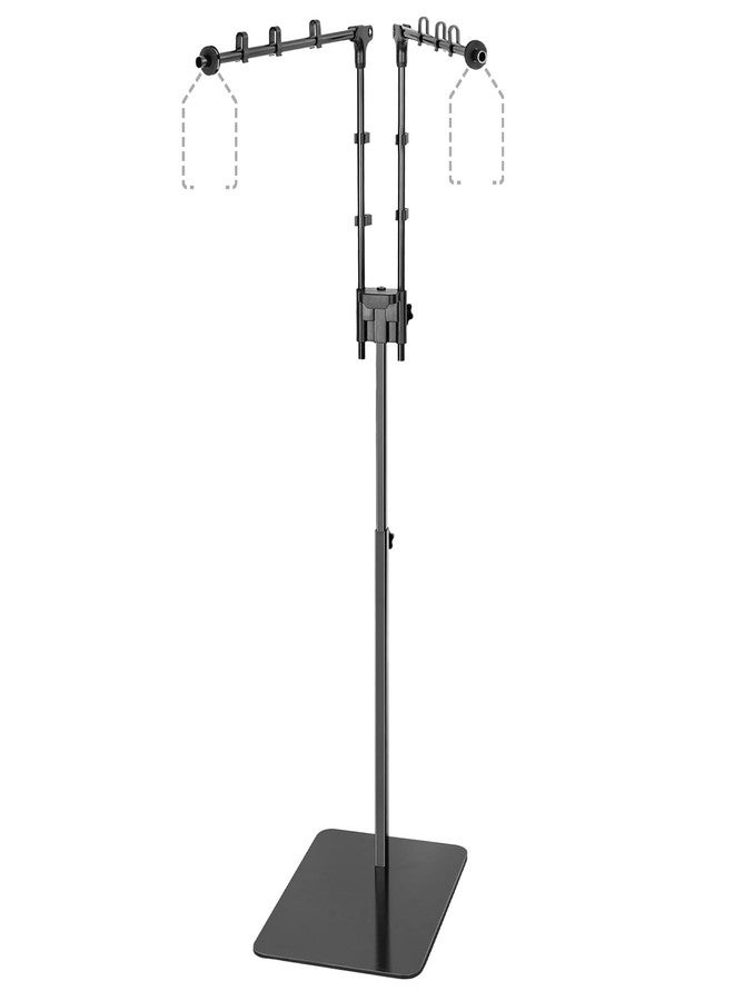 Oiibo Reptile Dual Lamp Stand, Floor Light Holder with Adjustable Heigh Bracket Metal Support for Reptile & Amphibian Terrarium Tank Vivarium Cage - Image 1