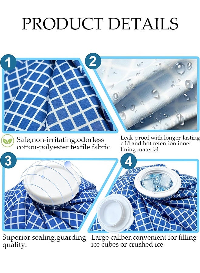 DUNISO 3 Pcs Ice Bag Packs，Reusable Ice Pack for Injuries with Elastic Breathable Support Wrap，No-Leak Elastic Breathable Ice Bag with Cover，Waterproof and Leak Proof，for Injuries,Hot & Cold Therapy and Pain Relief， 6"/9"/11" - Image 2