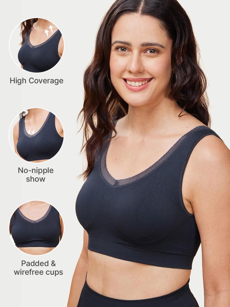 Enamor Women's High Coverage Plunge Bralette - Image 3