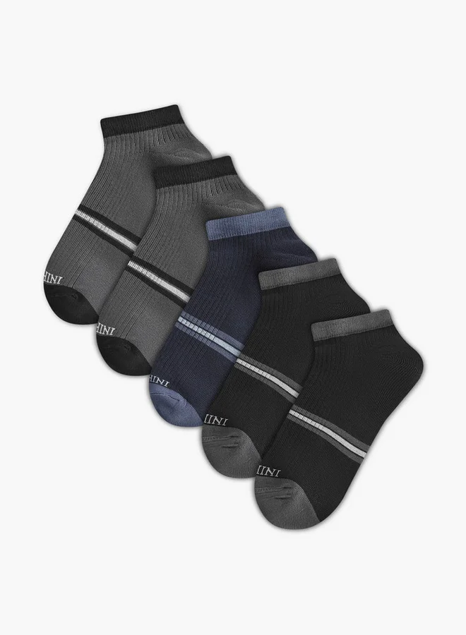 DUCHINI Striped Ankle Length Socks - Set of 5