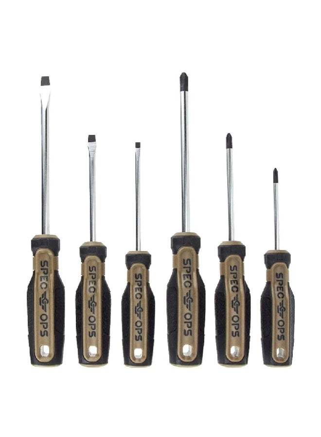 Spec-Ops 6-Piece Heat-Treated Steel Magnetized Tip Screwdriver Set Multicolour 38.23 x 19.81 x 3.68 cm SPEC-S-6PK - Image 1