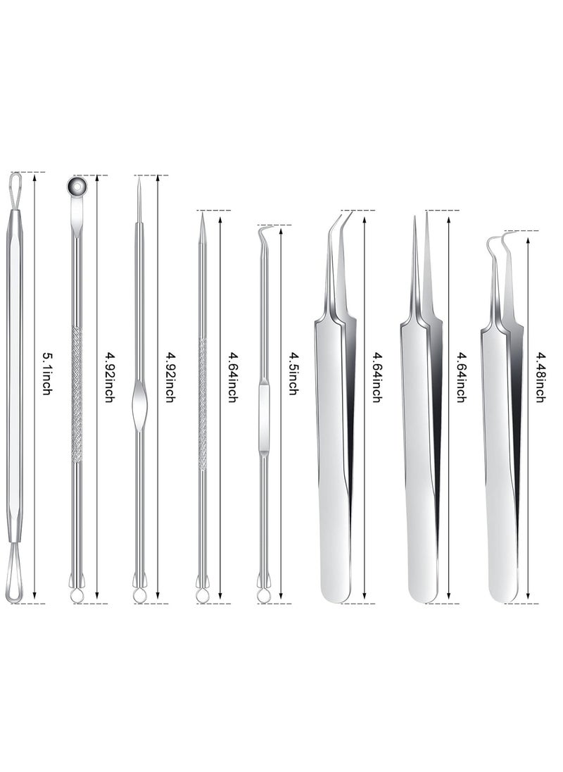 Beauenty Blackhead Remover, Pimple Popper Tool Kit Black Head Pimple Pore Extractor Stainless Steel Blemish Blackhead Remover Tools Acne Blemish Comedone Professional Extractor Removal Tool (Silver)  - Image 3