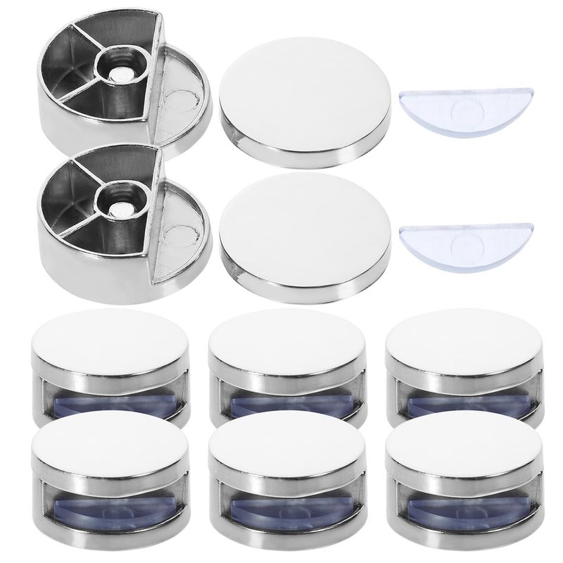 Zinc Alloy Glass Mounting Clips Shelf Support Pegs 8pcs Set for Frameless Mirror - Image 2