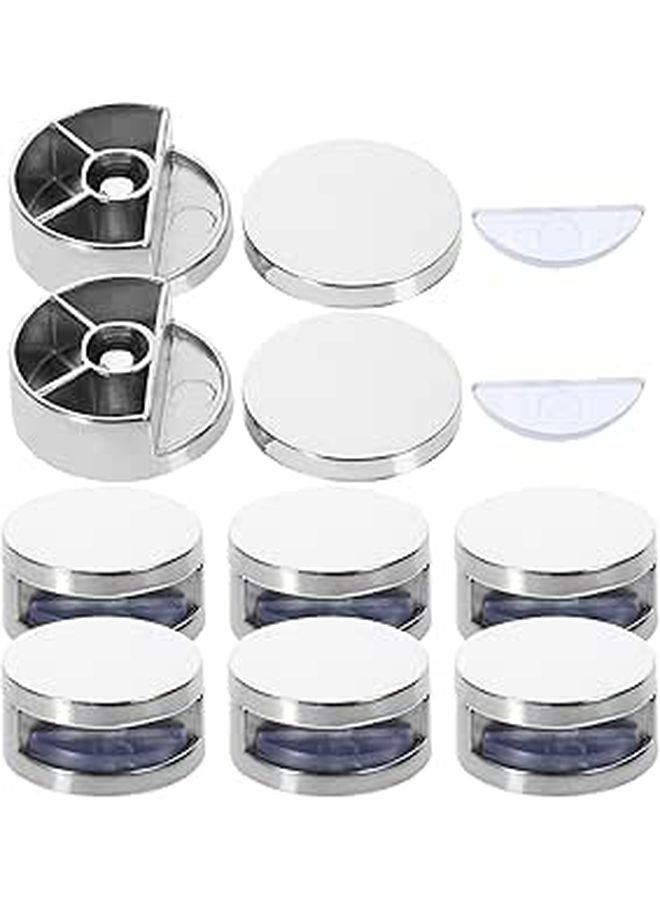 Zinc Alloy Glass Mounting Clips Shelf Support Pegs 8pcs Set for Frameless Mirror - Image 1