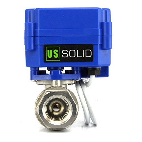U.S. Solid - Motorized Ball Valve- 1/4 In Stainless Steel Ball Valve with Full Port, 9-24V DC and 2 Wire Reverse Polarity - Image 1