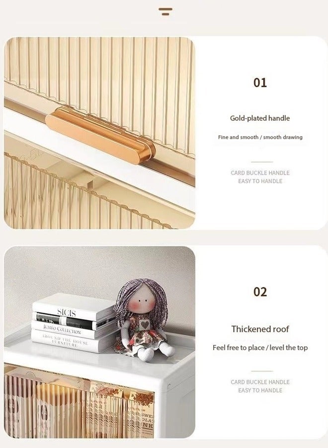 C&C Home Multipurpose 4 Layers Storage Cabinet Freestanding Narrow Side Organizer Cabinet with 3 Flip Top Magnetic Lids and 1 Spacious Drawer for Bathroom Hallway Kitchen Bedroom 60x30x110 cm  - Image 5
