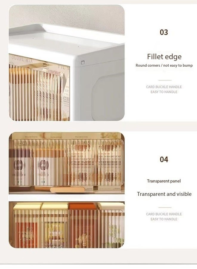 C&C Home Multipurpose 4 Layers Storage Cabinet Freestanding Narrow Side Organizer Cabinet with 3 Flip Top Magnetic Lids and 1 Spacious Drawer for Bathroom Hallway Kitchen Bedroom 60x30x110 cm  - Image 4
