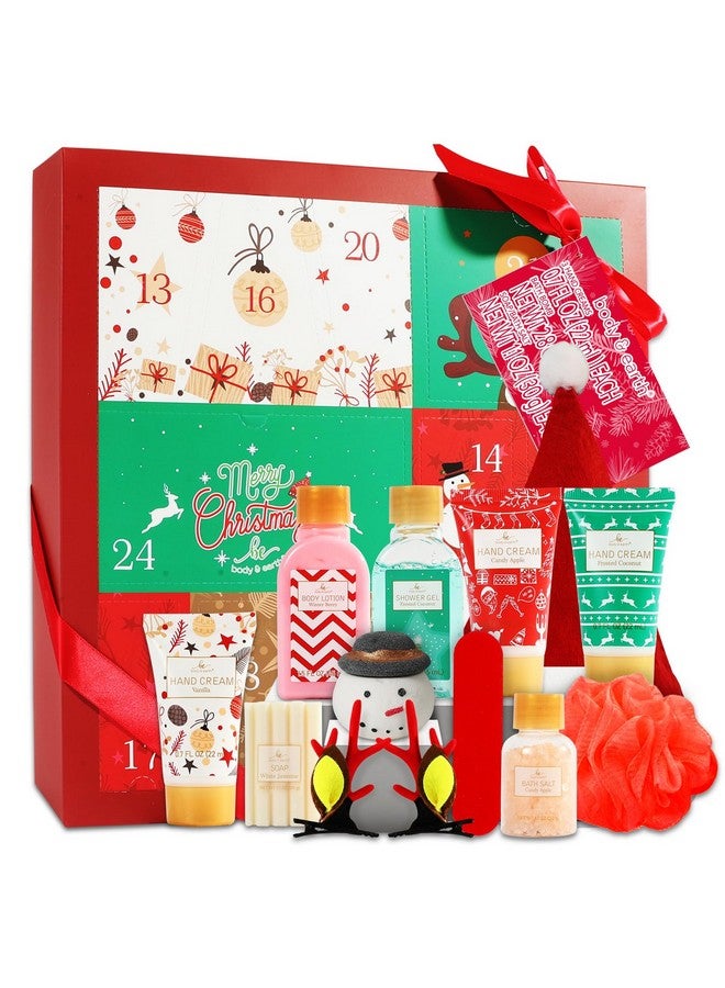 BODY & EARTH Christmas Advent Calendar 2024, 12 Days of Holiday Advent Calendar for Women, BODY & EARTH Spa Gift Baskets with Snowman Bath Bomb, Scented Candle, Christmas Hat, New Year Bath Set for Women - Image 1