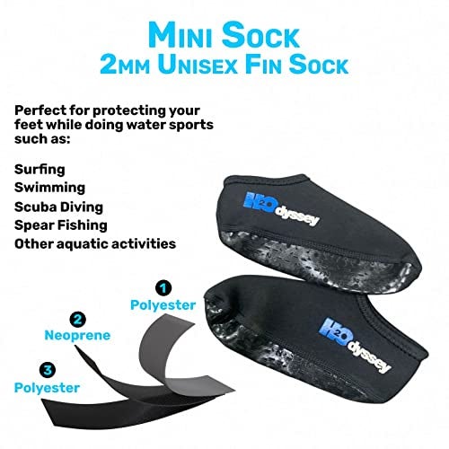 H2ODYSSEY Mini Sock2mm Unisex Fin Sock (Medium) - Image 5