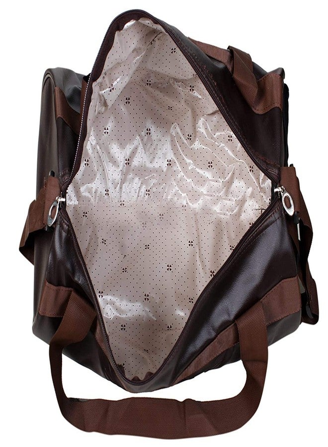 TEMPEST Leatherette Gym Bag - Duffel Bag Sports Bag (Brown) - Image 5