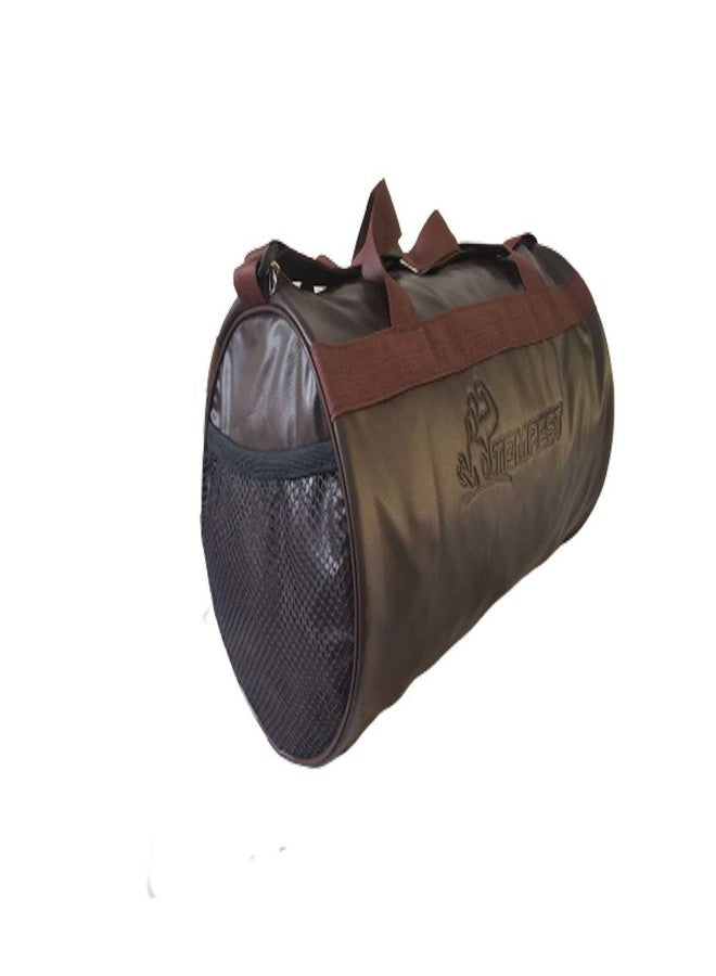 TEMPEST Leatherette Gym Bag - Duffel Bag Sports Bag (Brown) - Image 4