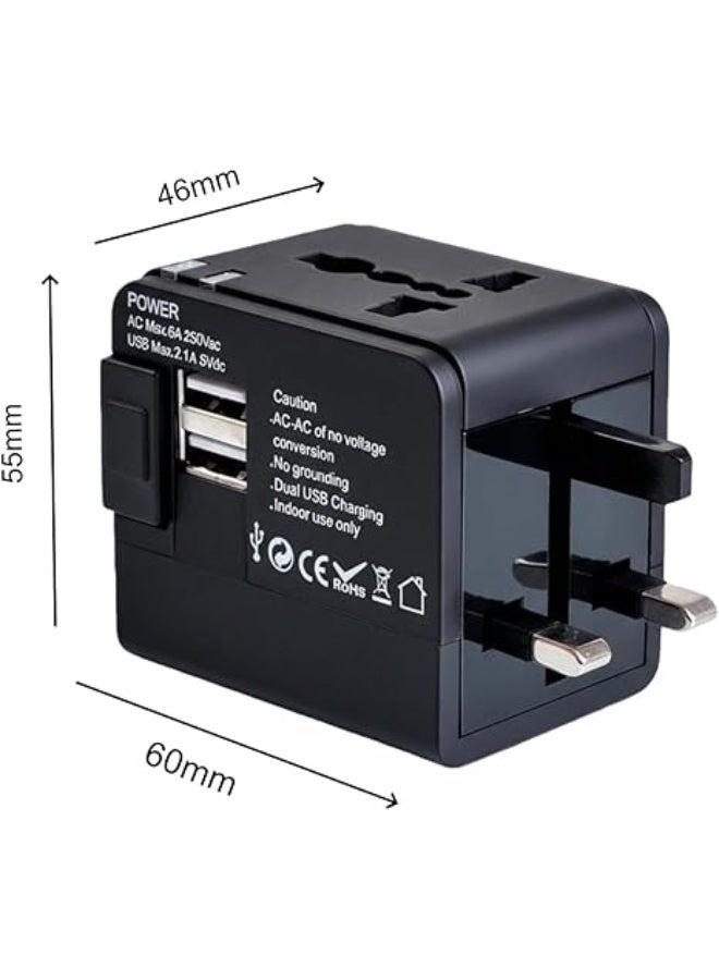 محول السفر العالمي ، شاحن سريع PD رقيق جداً ، محول طاقة دولي 5 منفذ (1 AC ، 2 USB-A ، 2 USB-C) ، محول التوصيل العالمي للاتحاد الأوروبي / المملكة المتحدة / الاتحاد الأفريقي / آسيا ، أساسيات السفر لأكثر من 150 دولة - Image 5
