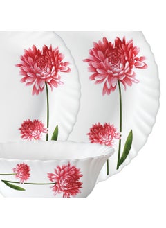 LARAH BY BOROSIL Larah by Borosil Belle Fluted Series Opalware Dinner Set | 31 Pieces for Family of 6 | Microwave & Dishwasher Safe | Bone-Ash Free | Crockery Set for Dining & Gifting | Plates & Bowls | White  - Image 3