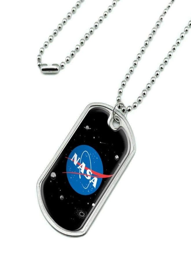 GRAPHICS & MORE NASA Official Meatball Logo Military Dog Tag Pendant Necklace with Chain - Image 2