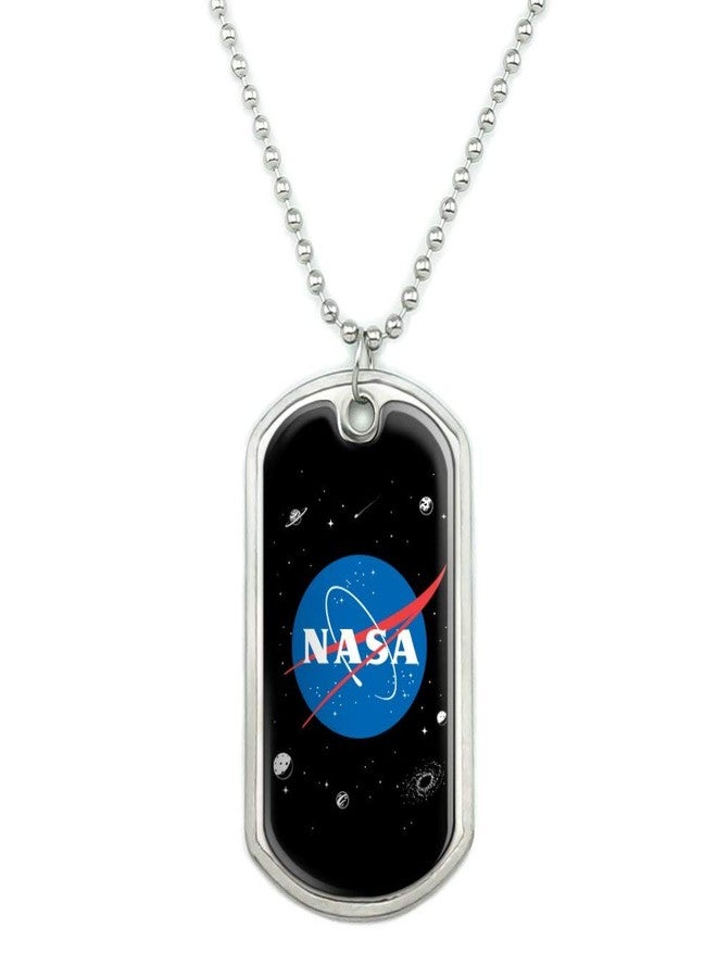 GRAPHICS & MORE NASA Official Meatball Logo Military Dog Tag Pendant Necklace with Chain - Image 1