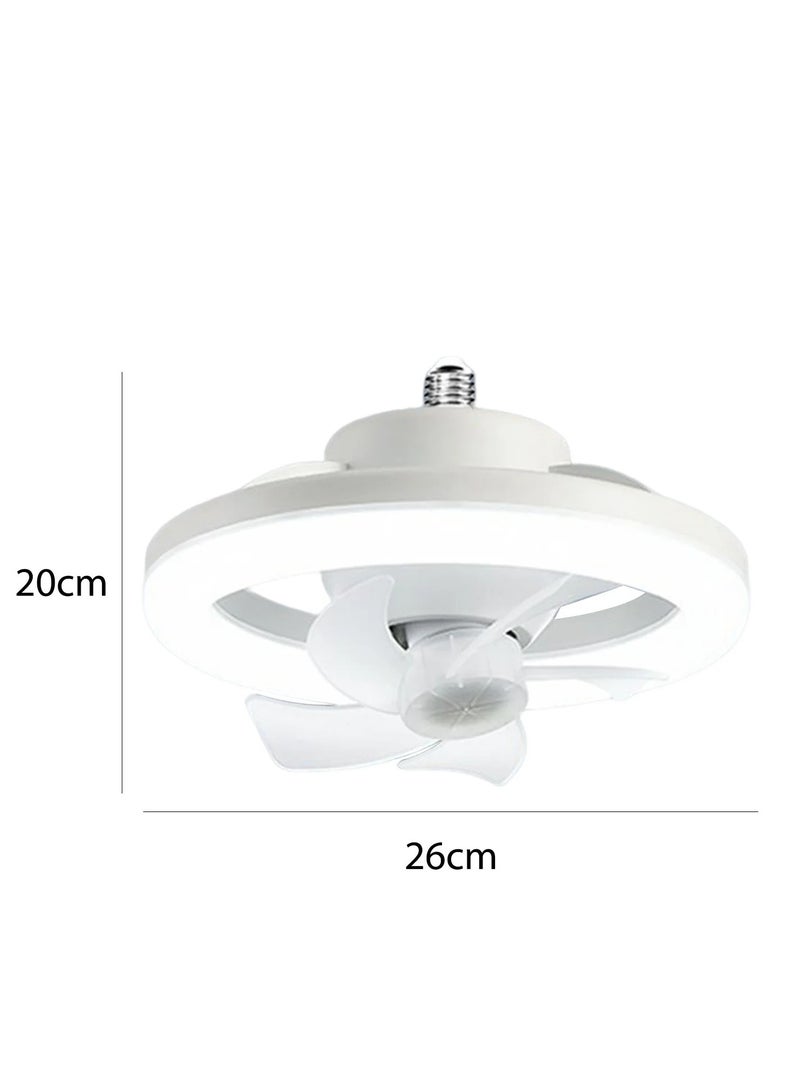 Loquat E27 Ceiling Fan With Led Light Remote Control 360 ° Rotation Modern Led Ceiling Fan With Remote Control Socket Fan Light For Kitchen Bathroom Bedroom Home Office - Image 2