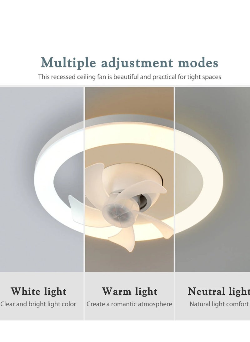 Loquat E27 Ceiling Fan With Led Light Remote Control 360 ° Rotation Modern Led Ceiling Fan With Remote Control Socket Fan Light For Kitchen Bathroom Bedroom Home Office - Image 4