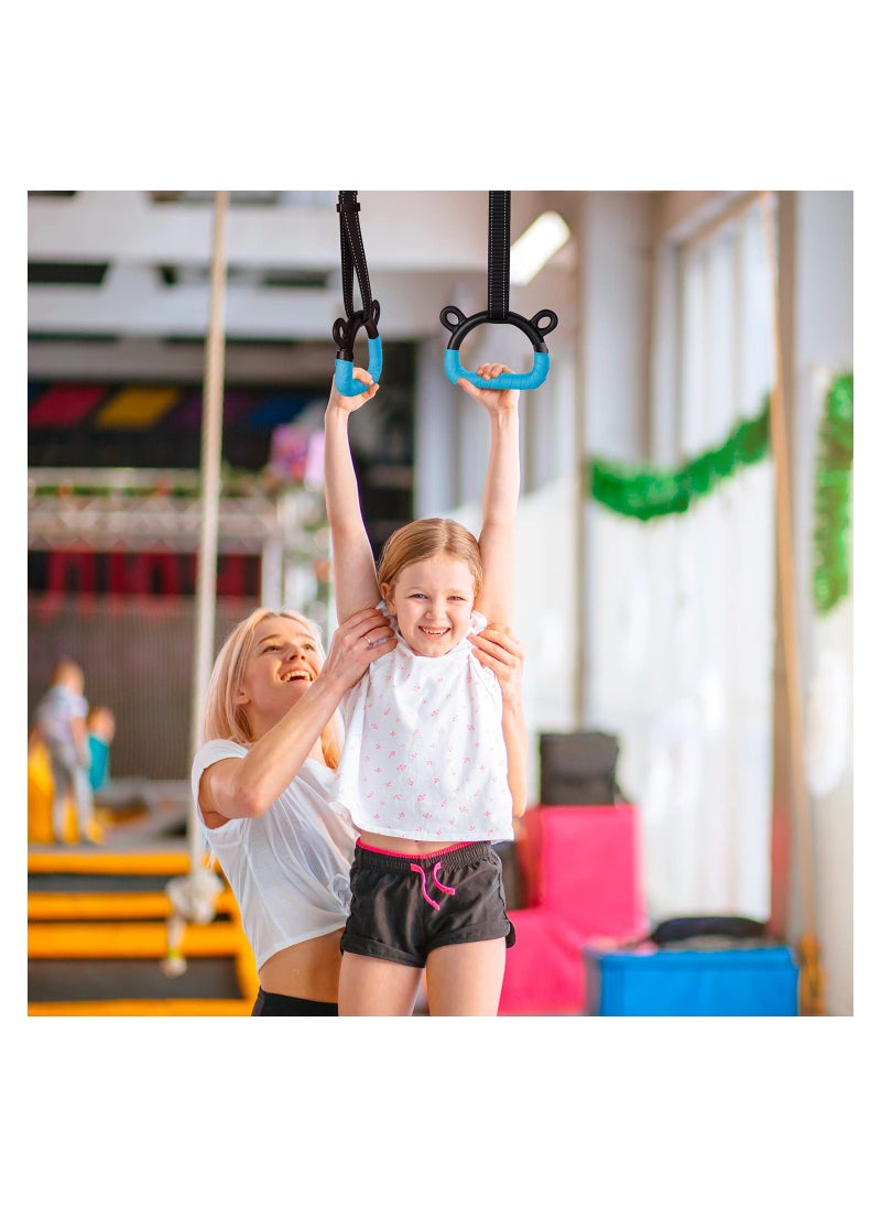 Generic - Adjustable Gymnastic Rings for Kids - Indoor Exercise Pull-Up Rings with Straps, No Bar Needed, Supports Up to 220lbs, Perfect for Home Workouts. - Image 1