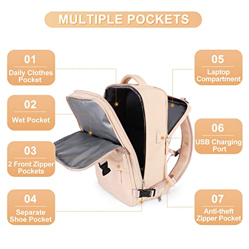 coofay Large Carry On Backpack Flight Approved Personal Item Travel Backpack For Women Airline Approved Waterproof Sports Luggage Backpack Casual Daypack Small Hiking Backpack - Image 3