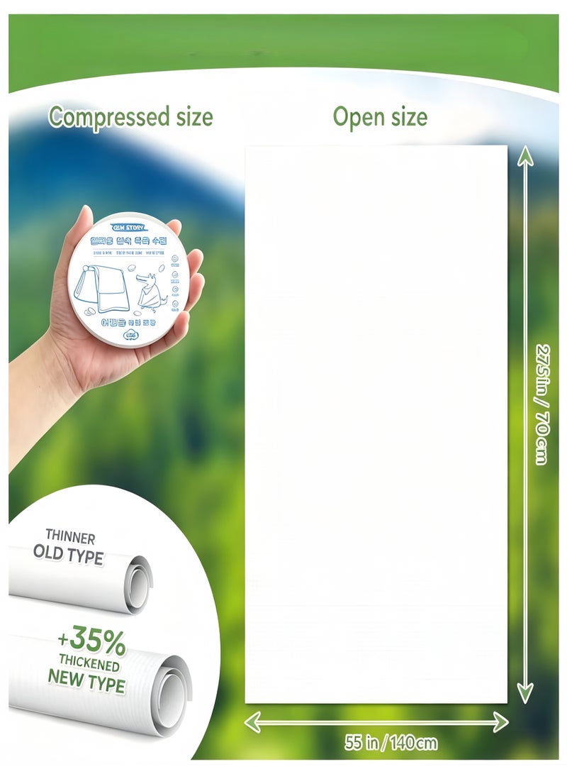 4 Pack Premium Compressed Towel Tablets Disposable Towel 55.1 in x 27.5 in Large Bath Towel Travel Towel Reusable for Hotel Camping Sports Hiking Beach Swimming Vacation (55.1" x 27.5") - Image 2