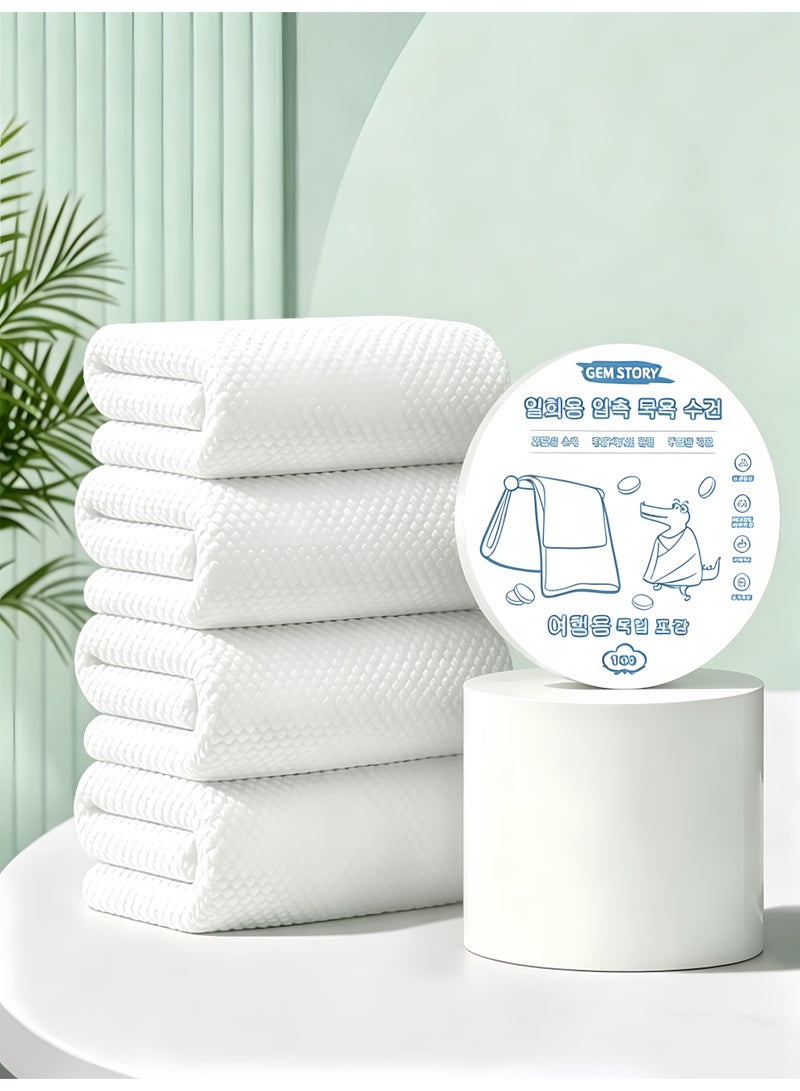 4 Pack Premium Compressed Towel Tablets Disposable Towel 55.1 in x 27.5 in Large Bath Towel Travel Towel Reusable for Hotel Camping Sports Hiking Beach Swimming Vacation (55.1" x 27.5") - Image 1