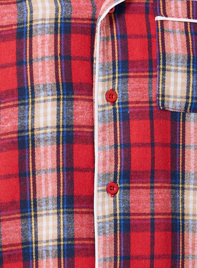 ستايلي طقم بيجاما من بنطال وقميص فلانيل بطبعة مربعات - Image 3