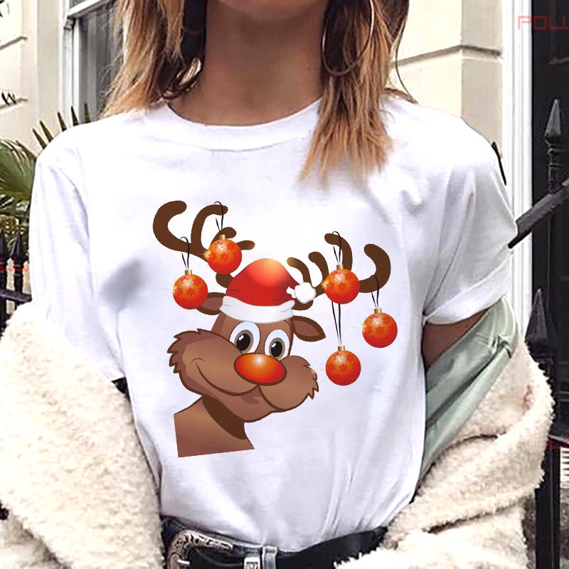 Cross-border supply T-shirt printed T-shirt women's short-sleeved women's clothing - Image 1