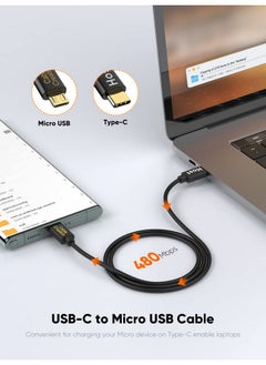 CableCreation CableCreation Micro USB to USB C Cable 3.3Feet, USB C to Micro USB Cable OTG 480Mbps, Type C to Micro USB Cable Compatible with MacBook Pro, Air, Galaxy S21 S20 S10, Pixel 5/4/3 etc 1M, Black  - Image 2